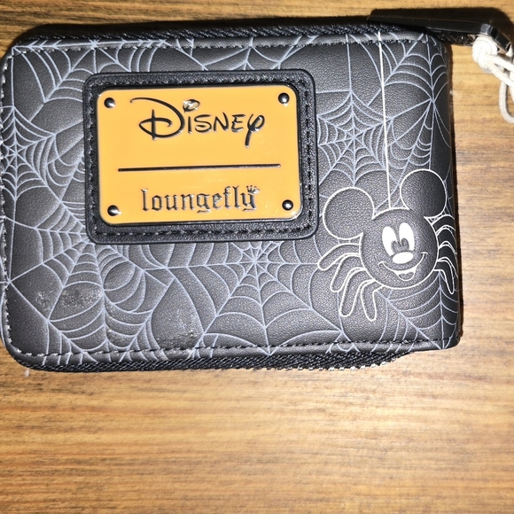 Disney Loungefly Black and Orange Spider Web Wallet - Picture 2 of 3